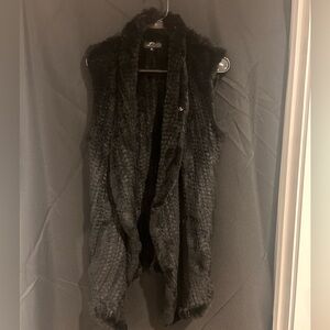 June Women's Rabbit Fur Open Front Vest